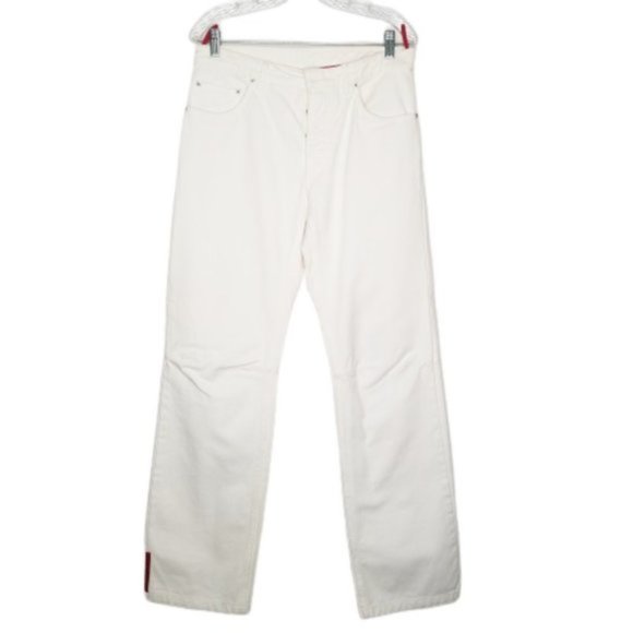 Prada Other - NWT PRADA White Biker Button Fly Jeans